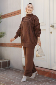 Modest Brown Knitwear Dual Suit 10217KH - 2