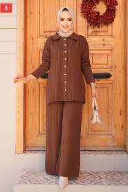 Modest Brown Knitwear Dual Suit 10239KH - 1