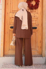 Modest Brown Knitwear Dual Suit 10239KH - 3