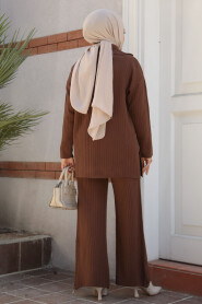 Modest Brown Knitwear Dual Suit 10254KH - 3