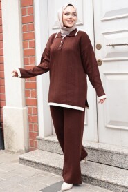 Modest Brown Knitwear Dual Suit 17204KH - 1