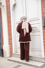 Modest Brown Knitwear Dual Suit 17204KH - 3