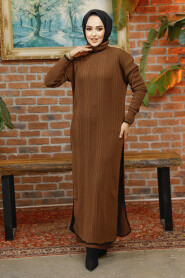 Modest Brown Knitwear Dual Suit 35971KH - 2