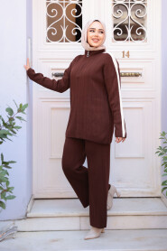 Modest Brown Knitwear Dual Suit 50163KH - 4