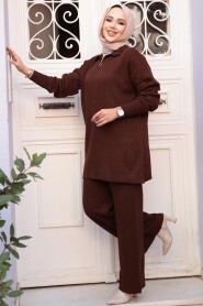 Modest Brown Knitwear Dual Suit 60381KH - 3