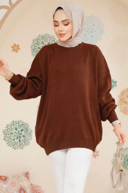 Modest Brown Knitwear Jumper Top 17201KH - 2