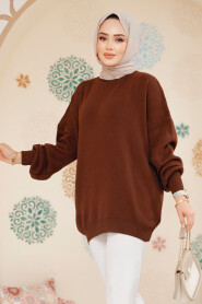 Modest Brown Knitwear Jumper Top 17201KH - 3