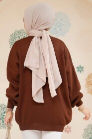 Modest Brown Knitwear Jumper Top 17201KH - 4