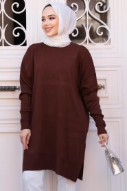 Modest Brown Knitwear Jumper Top 17203KH - 2