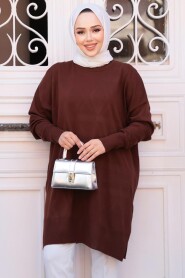 Modest Brown Knitwear Jumper Top 17203KH - 3