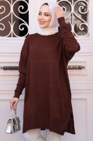 Modest Brown Knitwear Jumper Top 17203KH 