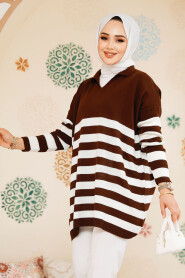 Modest Brown Knitwear Jumper Top 53401KH - 2