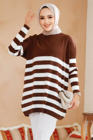 Modest Brown Knitwear Jumper Tunic 5325KH - 2