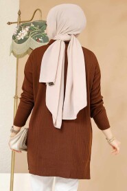 Modest Brown Knitwear Tunic 65903KH - 3