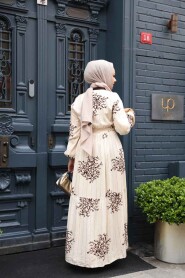 Modest Brown Long Dress 23925KH - 3