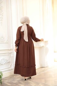 Modest Brown Long Dress 6205KH - 3