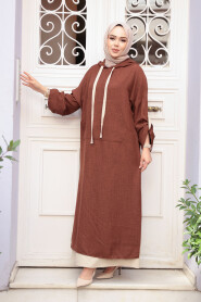 Modest Brown Pastel Dress 76612KH - 1