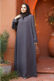 Modest Brown Plus Size Abaya 29110KH - 2