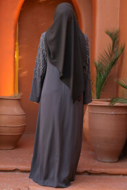 Modest Brown Plus Size Abaya 29110KH - 3