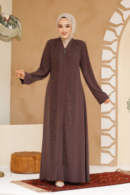 Modest Brown Plus Size Abaya 29127KH 