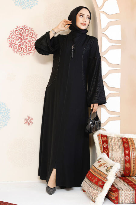 Modest Brown Plus Size Abaya 41569S - NEVA STYLE