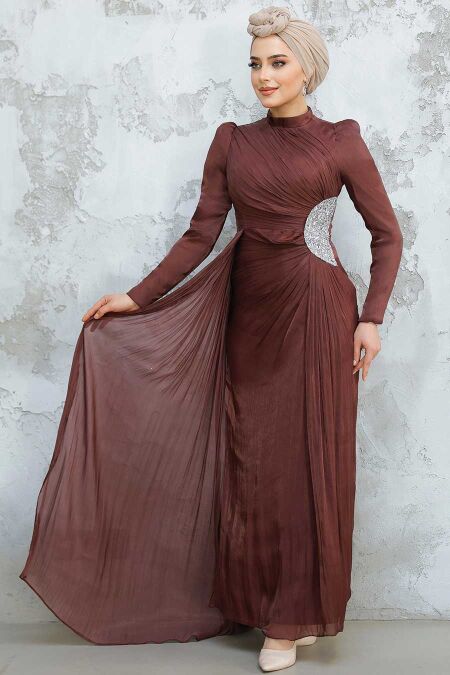Modest Brown Prom Dress 4919KH - NEVA STYLE