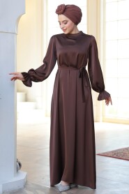 Modest Brown Satin Prom Dress 62132KH - 2