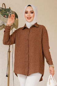 Modest Brown Shirt Top 70901KH - 2