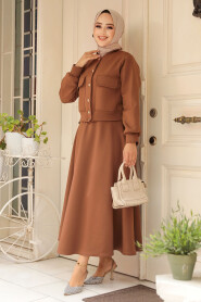 Modest Brown Skirt Dual Suit 12261KH - 2