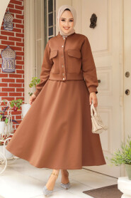 Modest Brown Skirt Dual Suit 12261KH - 1