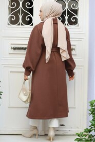 Modest Brown Stamp Coat 5946KH - 3