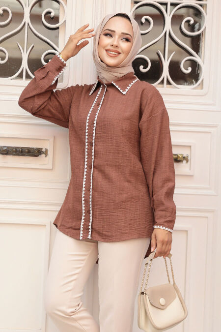 Modest Brown Top 11991KH - NEVA STYLE