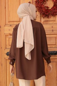 Modest Brown Top 19026KH - 3