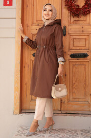 Modest Brown Trench Coat 69721KH - 2