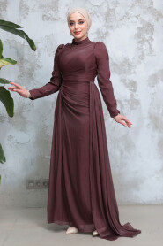 Modest Brown Wedding Dress 51481KH 