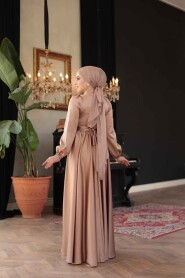 Modest Camel Evening Gown 23821C - 3