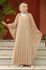 Modest Camel Long Dress 330068C - 2