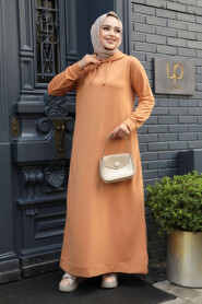 Modest Camel Long Dress 50421C - 2