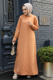 Modest Camel Long Dress 50421C - 1