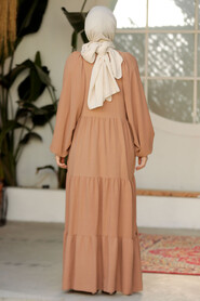 Modest Camel Maxi Dress 57353C - 3