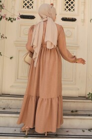 Modest Camel Maxi Dress 6731C - 4