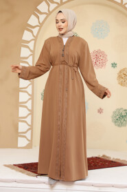 Modest Camel Plus Size Abaya 45297C - 2