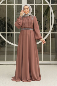 Modest Camel Plus Size Dress 25879C - 2