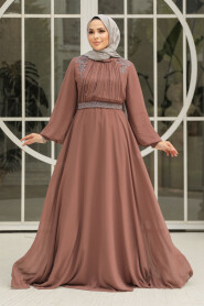 Modest Camel Plus Size Dress 25879C - 1