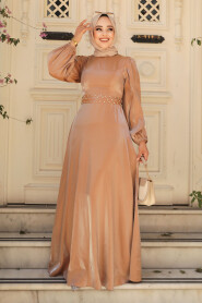 Modest Camel Prom Dress 23301C - 1