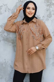 Modest Camel Shirt Tunic 4526C - 1