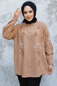 Modest Camel Shirt Tunic 45270C 