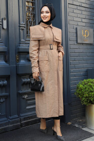 Modest Camel Trench Coat 19023C - 2