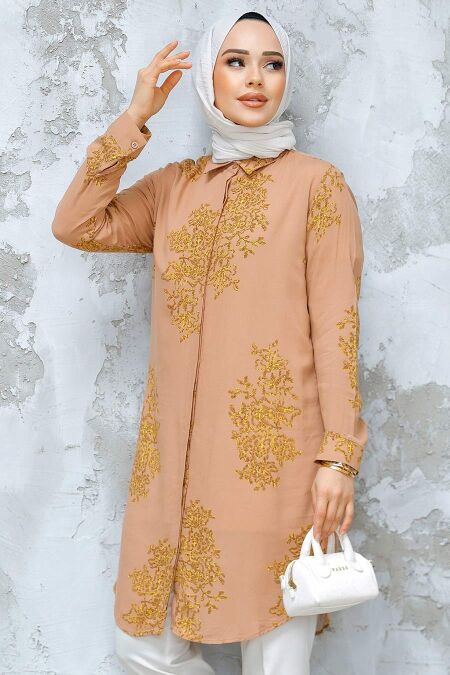 Modest Camel Tunic 11720C - NEVA STYLE