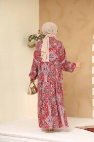 Modest Cherry Floral Maxi Dress 23454VSN - 4